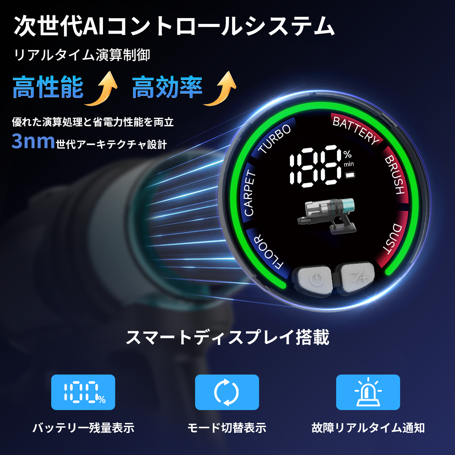 Hearten V16 コードレススマート掃除機｜2026年最新改良モデル｜自走式・超軽量・強吸引力・毛絡み防止・静音設計