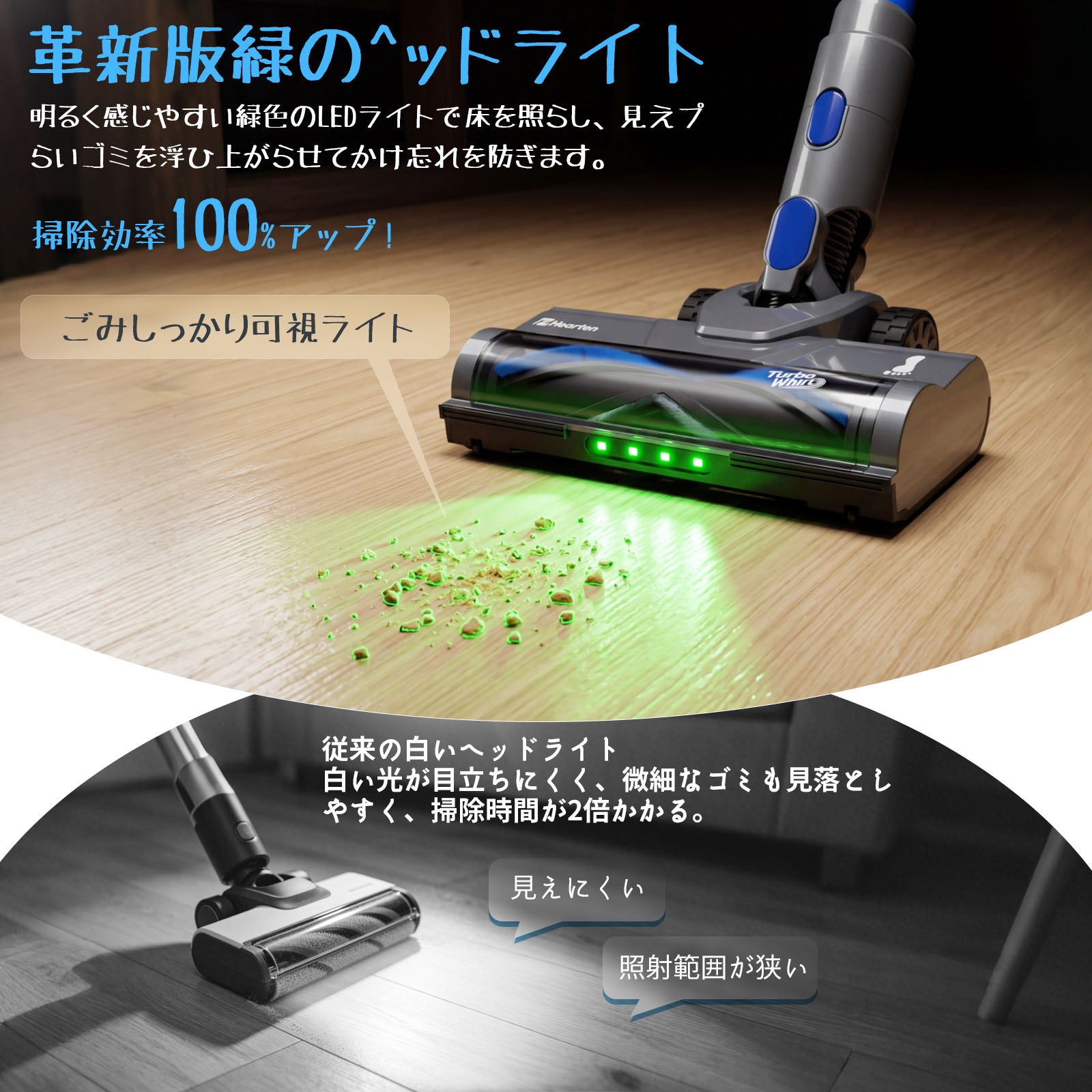 Hearten P12 コードレス掃除機 2026最新 自走式・軽量・強力吸引
